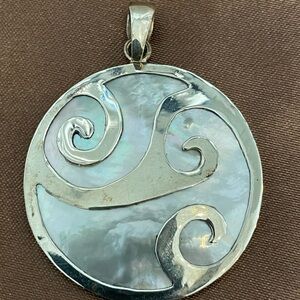 Genuine Mother of Pearl and Sterling Silver Pendant